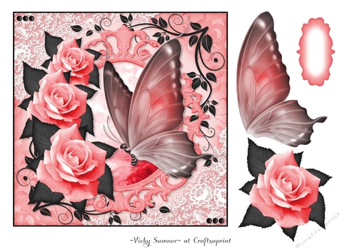 Butterfly and Roses 1