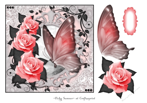 Butterfly and Roses 2
