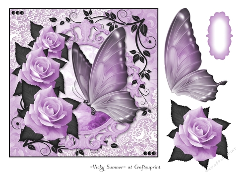 Butterfly and Roses 3