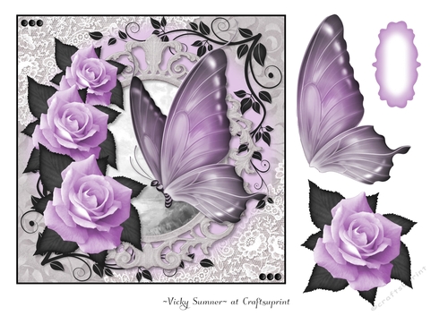 Butterfly and Roses 4