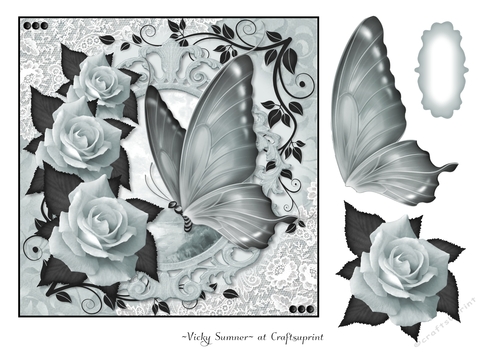 Butterfly and Roses 5