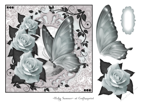 Butterfly and Roses 6