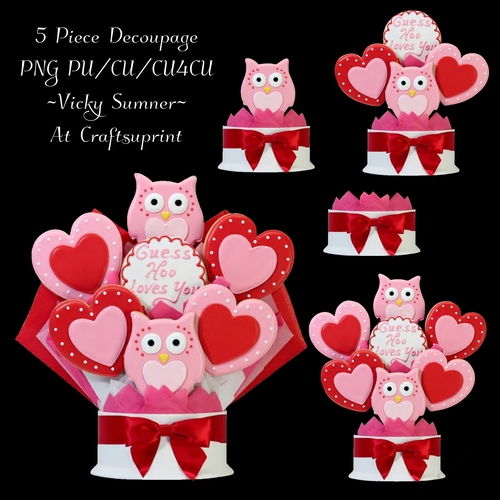 Valentine Basket of Owl Cookies