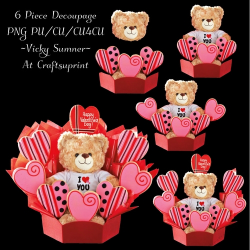 Valentine Teddy and Cookie Basket