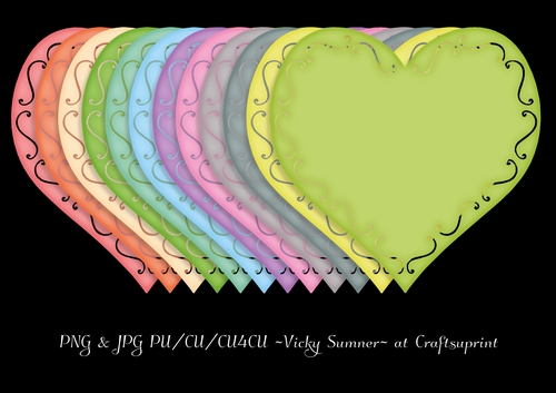 Spring Heart 12 JPG + 12 PNG