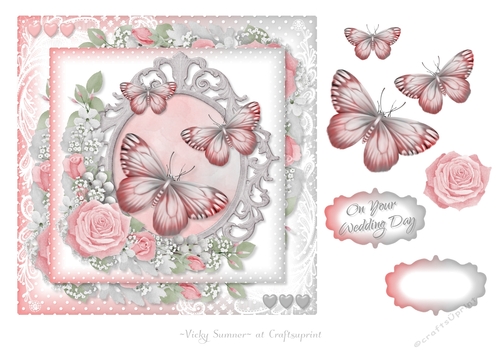 Pink and Grey Butterfly Floral On Your Wedding Day