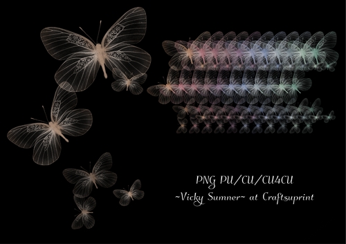 Soft Spring Transparent Butterflies