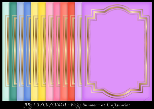 Sorbet A5 Gold Frame Inlay Paper 2