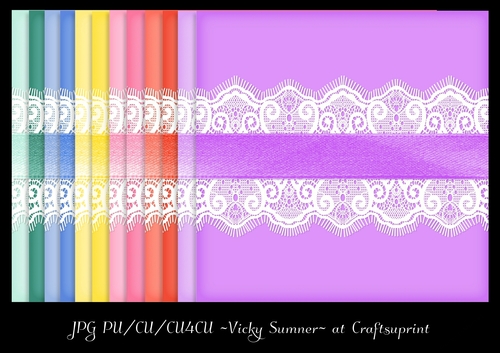 Sorbet Ribbon and Lace Paper
