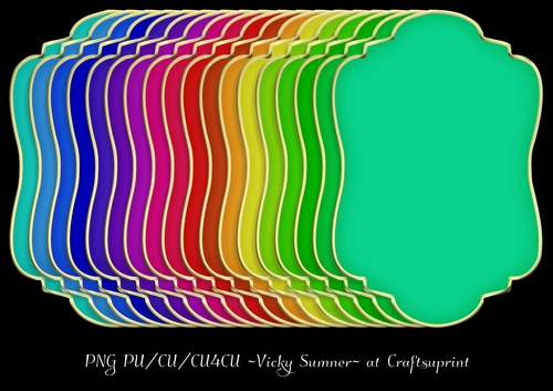 Rainbow Gold Edged Shaped Mat