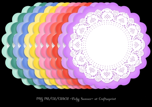 Sorbet Scolloped Mat and Doily