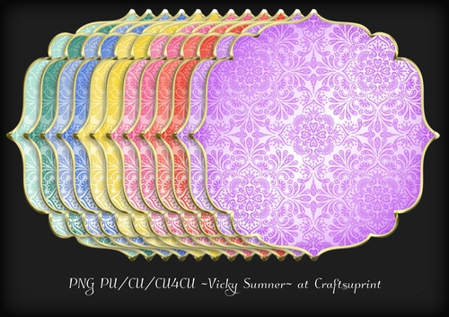 Sorbet Damask Gold Edged Shaped Topper 2