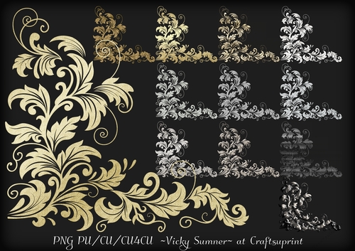 Metal Effect Leaf Flourish