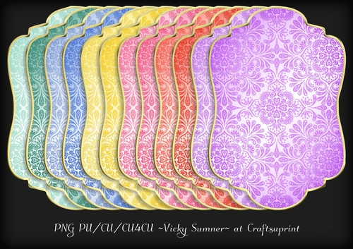 Sorbet Damask Gold Edged Shapped Topper 1