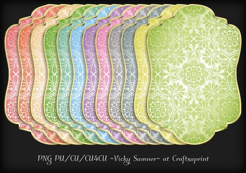 Spring Damask Gold Edged Shapped Topper 1