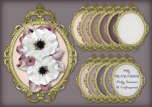 Dusky Gold Ornate Cabochon Topper 