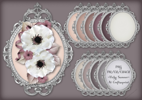 Dusky Silver Ornate Cabochon Topper 