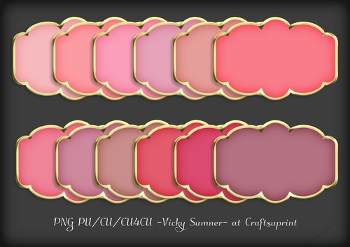 Pink Hues Gold Edged Cloud Sentiment Tag