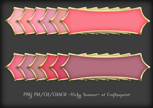 Pink Hues Gold Edged Pointed Sentiment Tag