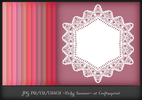 Pink Hues Fancy Doily Inlay Background