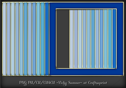 Blue Hues Gold Edged Square Frame