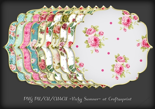 Shabby Gold Edged Shaped Mat 1
