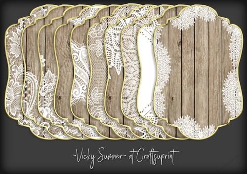 Wood and Lace Gold Edged Mat 1