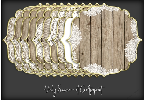 Wood and Lace Gold Edged Mat 2
