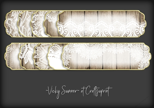 Wood and Lace Gold Edged Sentiment Tag