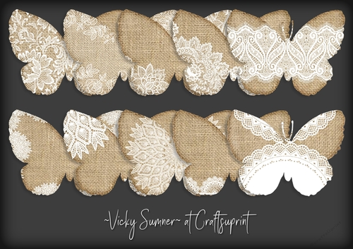 Burlap and Lace Butterfly