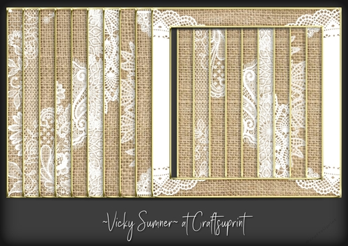 Burlap and Lace Gold Edged Frame