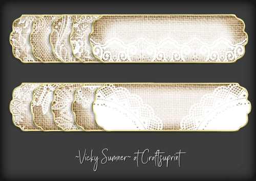 Burlap and Lace Gold Edged Sentiment Tag