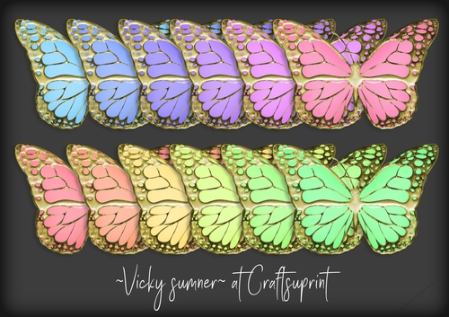 Pastel Gold Butterfly