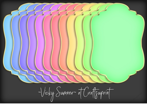 Pastel Gold Edged Shaped Mat 1
