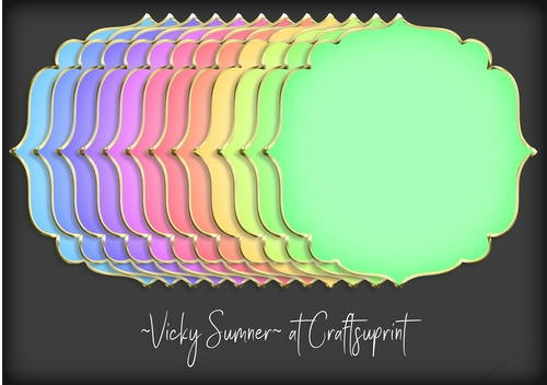 Pastel Gold Edged Shaped Mat 2