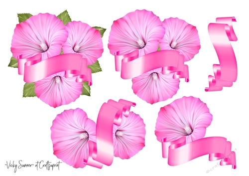 Pink Flower and Banner JPG 