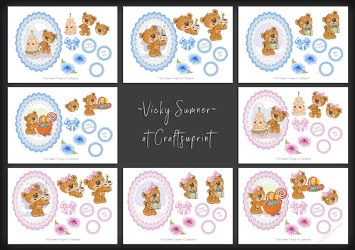 Baby Birthday Toppers Boy and Girl