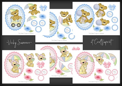 Baby Shower Toppers Boy and Girl