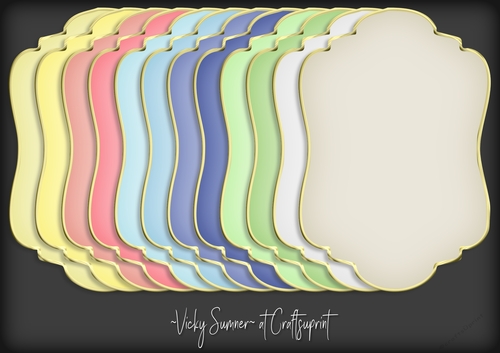 Macaroon Gold Edged Shaped Mat 1