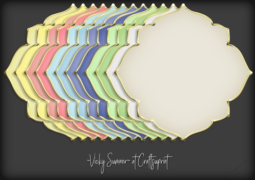 Macaroon Gold Edged Shaped Mat 2