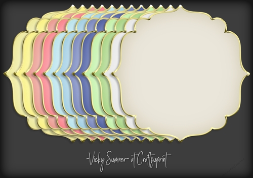 Macaroon Gold Edged Shaped Mat 3