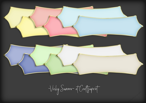 Macaroon Gold Edged Pointed Sentiment Tag