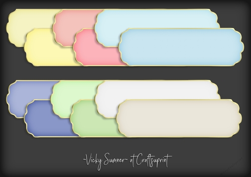 Macaroon Gold Edged Scolloped Sentiment Tag