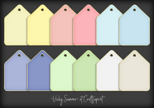 Macaroon Gold Edged Gift Tag