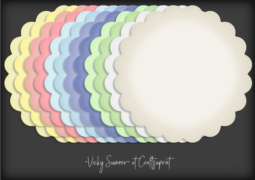 Macaroon Scolloped Faded Centre Mat