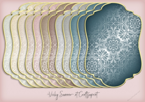 Life is a Beach Gold Edged Damask Shaped Mat 1
