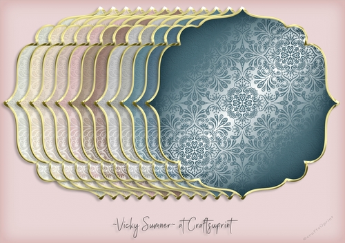Life is a Beach Gold Edged Damask Shaped Mat 2