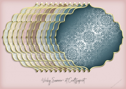 Life is a Beach Gold Edged Damask Shaped Mat 3