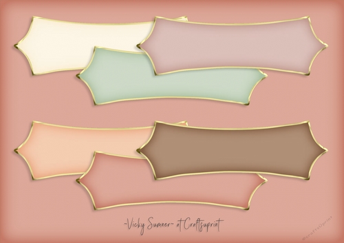 Desert Gold Edged Pointed Sentiment Tag