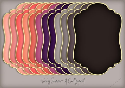 Sunset Gold Edged Shaped Mat 1